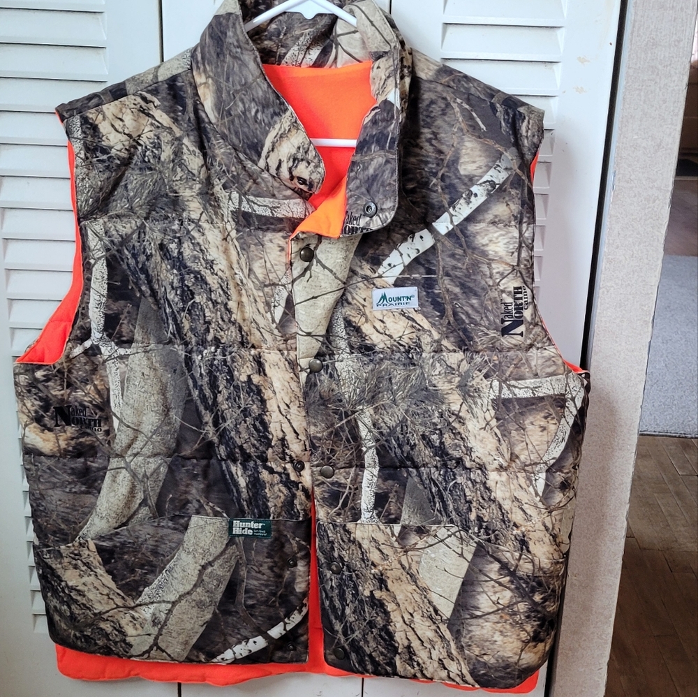 Men's Camo Jacket with Orange Accents